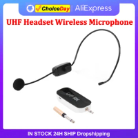 UHF Wireless Microphone Head-wear Mic System with Receiver for Voice Amplifier Computer Playing Gaming Teaching Accessories
