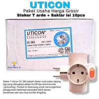 PAKET USAHA HARGA GROSIR ISI 10PCS Uticon SC-382 Steker T Arde + Saklar SC-382 (ISI 10PCS)