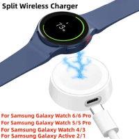 Split Wireless Charger Dock For Samsung Galaxy Watch 6 5 Pro Watch 4 3 Active 2 1 Watch6 Portable Typec USB Fast Charging Cable