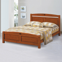 Boden-圖克6尺雙人加大柚木色實木床架/床組(四分床板-不含床墊)