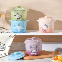 Sanrio Ceramic pot HelloKitty Stew kuromi kawaii Anime Steamed egg pot My Melody cartoon microwave hot milk pot Family gift