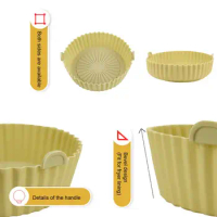 Round 1 Set Durable Air Fryers Baking Tray Silicone Insert Washable Air Fryers Pad Non-stick Kitchen Gadgets