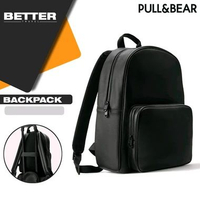 Tas ransel pria PULL AND BEAR backpack kasual formal kantor kuliah sekolah daily hitam