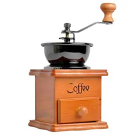 Wooden Coffee Bean Grinder Vintage Style Wooden Hand Grinder Hand Coffee Grinder Roller Classic Coffee Mill Hand Crank Coffee