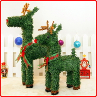聖誕節裝飾用品 仿真聖誕綠色聖誕麋鹿草鹿裝飾小鹿 鐵藝聖誕小鹿8