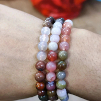 Necklace 3laps Yan Yuan Agate Natural Crystal