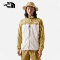 【The North Face】M UPF WIND JACKET  AP男防風防曬連帽外套白棕NF0A4U8XQK4