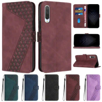 Mi A3 Case For Xiaomi Mi A3 Cover 3D Geometric Lattice Leather Flip Wallet Case For Xiomi Xiaomi MiA3 A 3 A1 A2 Lite Phone Cases