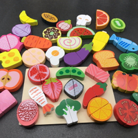 兒童益智木制磁性切水果玩具水果蔬菜切切看過家家廚房玩具切切樂