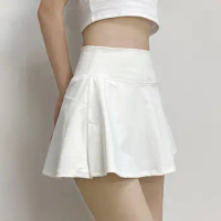 Breathable Sports Short Skirt New High-waisted Slim Tennis Skirt Black Quick Drying Built in Shorts Skirt Summer