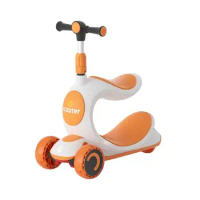 3 In 1 Children's scooter Scooter with Flash Wheels Kick Scooter for 1-8 Year Kids Adjustable Height Foldable Children Scooter