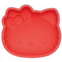 小禮堂 Hello Kitty 造型矽膠蛋糕模型 1080ml (紅大臉款) 4973307-551659