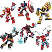Disney Avengers toy building blocks Iron Man Spider-Man joints movable assembly building blocks children's gift anime movie