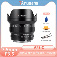7artisans 7.5mm F3.5 DSLR APSC Fisheye Ultra Wide Angle Lens for Canon EF 77d 60d 5d4 6d 200d Nikon F d850 d3400 d750 d5400