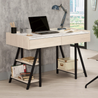 Boden-妮絲4尺二抽仿石面書桌/工作桌(桌下置物架型)-120x60x76cm