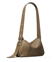 湯麗柏琦 - Tory Burch 女士灰色小號拉鍊皮革肩背包 176674-250 灰色 1pc