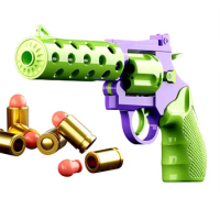 New Carrot Mechanical Repeating Revolver 3D Gravity Ejection Revolver Soft Gun Pistol Children'S Plastic Toy Gun