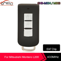 KEYECU 2 Button Keyless Entry Smart Remote Car Key Fob 433MHz ID47 Chip for Mitsubishi Montero L200 Pajero Sport GHR-M004