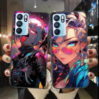 Kawaii AI Anime Girl soft Phone case for oppo A91 find x3 pro Realme C3 C21 8 pro Phone cover
