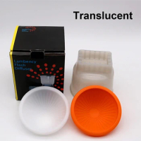 Transparent / Translucent Lambency Flash Diffuser with White + Orange/Yellow cap for Canon 550EX 580EX, Sony, Nikon etc.