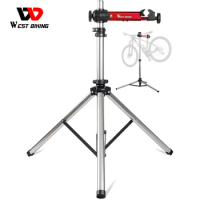 WEST BIKING Professional Bike Repair Stand with Tool Tray Foldable Adjustable Wash Rack MTB Road Bicycle Maintenance Workstand