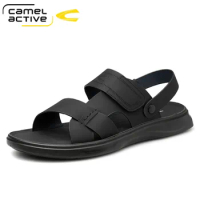 Camel Active New Men Sandals Genuine Leather Sandals Men Fashion Comfortable Leisure Buckle Strap Brand Shoes Men Beach Sandals