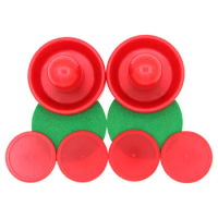 1 Set of Air Hockey Pucks Pucks Paddles Air Hockey Pucks Pushers Replacement Accessories for Game Tables ( Red+ Green )
