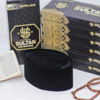 PECI SONGKOK SULTAN POLOS HITAM Bordir Dewasa