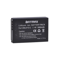 Batmax 1Pc LP-E12 LP E12 LPE12 Rechargeable Battery 1800mAh for Canon EOS M EOS M10 M100 EOS Rebel SL1 EOS 100D Digital Cameras