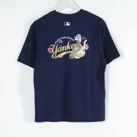 Kaos MLB NY YANKEES FLOWER SNAKE GOLD NAVY TSHIRT 100% ORIGINAL Size L