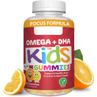 DHA Gummies for Kids | with 3 6 9 + DHA Vitamin C | Supports Healthy Brain Function Vision & Heart H