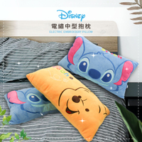 Disney 迪士尼 電繡中型抱枕 維尼/史迪奇