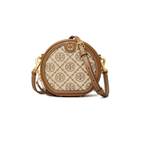 精選★TORY BURCH TB T Monogram 提花牛皮老花滿印小巧圓餅迷你包 88299【購物節★菲尼斯 國際精品3折起 春夏新品 換季下殺】