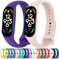 สายรัดข้อมือสำหรับ Xiaomi Mi Band 7 6, สายรัดซิลิโคนกีฬา, เข้ากันได้กับ Miband band 5, 4, 3, 2, และ 