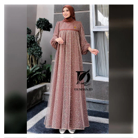 Dumma.id - Pakaian Wanita  Kamari 1 Set Hijab  Tille Sparkling Mix Ceruty Armany Berfuring  Gamis Ca