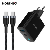NORTHJO GaN 65W USB C PD Fast Charger Cable for iPhone 12 13 Pro Max iPad Huawei Xiaomi Samsung oppo LG