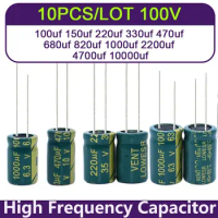10PCS 100V High Frequency Low ESR Aluminum Electrolytic Capacitor 100uf 150uf 220uf 330uf 470uf 680uf 820uf 1000uf 2200uf 4700uf