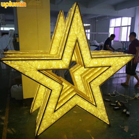 Commercial display Large 3D Star Motif Light For Outdoor Wedding Party Shopping Center Decorations
