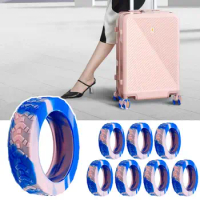 8 Pcs Luggage Wheel Covers Reduce Noise Caster Non-slip Luggage Caster Protective Covers Scratch Resistant Wheel Protectors