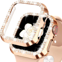 Diamond Bling Cover for Apple Watch Case 41mm 40mm 38mm 45mm 44mm 42mm Protector Bumper iWatch Series 5 SE 6 7 8 9 Accessories
