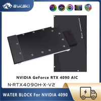 Bykski RTX 4090 Water Block For NVIDIA GeForce RTX 4090 AIC Video Card Water Cooler Custom, Copper PC GPU Liquid Cooling Part