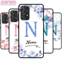 JURCHEN Custom Name Phone Cover For Samsung Galaxy Note 10 9 8 Plus Lite M10 M20 M30 A04S M10S M20S M40 M60S M80S Back Case Text