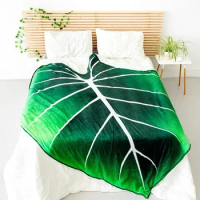 Soft Leaf Blanket Bed Cover Bedspreads on The Bed Philodendron Gloriosum Warm Blankets Office Nap Towel Throw Home Decor