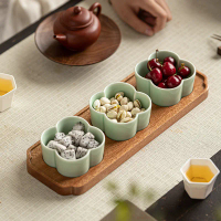 Creative and stylish fruit tray and basket, durable Chinese-style ceramic with dry and wet separatio