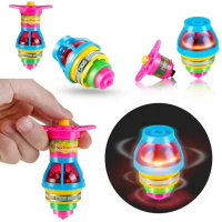 GROSIR 1 Pcs Mainan Anak Gasing Beyblade Mini UFO Gyro Spinning Flashing Top Gangsing Lampu LED Toys