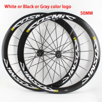 New White Black Gray 700C 50mm Road bike alloy bicycle wheelset clincher rims V Disc brake Thru Axle center lock hubs wheels