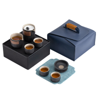 旅行車載茶具套裝便攜式戶外快客盃收納盒功夫茶具