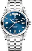 TITONI 梅花錶 AIRMASTER 空中霸王 系列 機械男腕錶(93808S-259)-39mm-藍面鋼帶【刷卡回饋 分期0利率】【APP下單4%點數回饋】