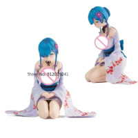 13cm Re:Life in a Different World from Zero Rem Ram Bunny Girl Adult Action Figure Rem Kneeling Kimono Model colletible gifts