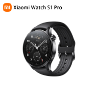 小米 官方旗艦館 Watch S1 Pro(黑色不銹鋼錶殼/黑色氟橡膠錶帶)